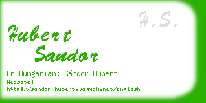 hubert sandor business card